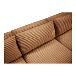 Shaggy 140" Corduroy Performance Fabric Upholstered 4 pc. Modular Sofa in Saddle
