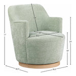 Clarita Chenille Fabric Upholstered Swivel Accent Chair in Mint