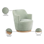 Clarita Chenille Fabric Upholstered Swivel Accent Chair in Mint