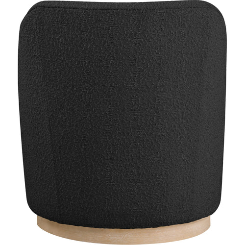 Clarita Boucle Fabric Upholstered Swivel Accent Chair in Black