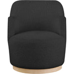 Clarita Boucle Fabric Upholstered Swivel Accent Chair in Black