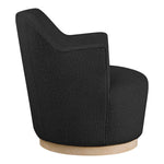 Clarita Boucle Fabric Upholstered Swivel Accent Chair in Black