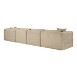 Shaggy 140" Corduroy Performance Fabric Upholstered 4 pc. Modular Sofa in Taupe