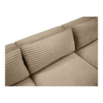 Shaggy 140" Corduroy Performance Fabric Upholstered 4 pc. Modular Sofa in Taupe
