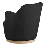 Clarita Boucle Fabric Upholstered Swivel Accent Chair in Black