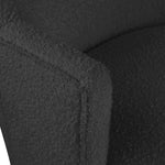 Clarita Boucle Fabric Upholstered Swivel Accent Chair in Black