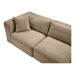 Shaggy 140" Corduroy Performance Fabric Upholstered 4 pc. Modular Sofa in Taupe