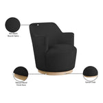 Clarita Boucle Fabric Upholstered Swivel Accent Chair in Black