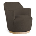 Clarita Boucle Fabric Upholstered Swivel Accent Chair in Brown