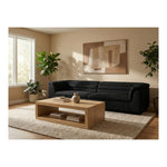Cascade 118" Boucle Fabric Upholstered Modular Sofa in Black