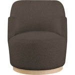 Clarita Boucle Fabric Upholstered Swivel Accent Chair in Brown