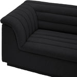 Cascade 118" Boucle Fabric Upholstered Modular Sofa in Black