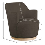 Clarita Boucle Fabric Upholstered Swivel Accent Chair in Brown