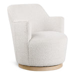 Clarita Boucle Fabric Upholstered Swivel Accent Chair in Cream