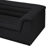 Cascade 118" Boucle Fabric Upholstered Modular Sofa in Black