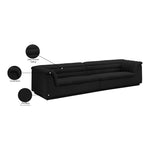 Cascade 118" Boucle Fabric Upholstered Modular Sofa in Black