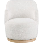 Clarita Boucle Fabric Upholstered Swivel Accent Chair in Cream