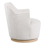 Clarita Boucle Fabric Upholstered Swivel Accent Chair in Cream
