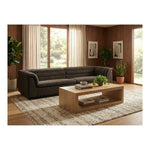 Cascade 118" Boucle Fabric Upholstered Modular Sofa in Brown