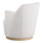Clarita Boucle Fabric Upholstered Swivel Accent Chair in Cream