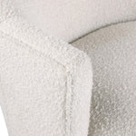 Clarita Boucle Fabric Upholstered Swivel Accent Chair in Cream