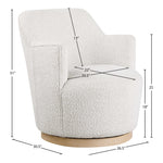 Clarita Boucle Fabric Upholstered Swivel Accent Chair in Cream