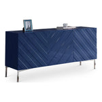 Collette Lacquer Finish And Stainless Steel Sideboard / Buffet in Navy