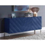 Collette Lacquer Finish And Stainless Steel Sideboard / Buffet in Navy