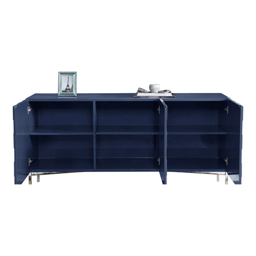 Collette Lacquer Finish And Stainless Steel Sideboard / Buffet in Navy