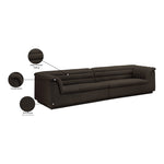 Cascade 118" Boucle Fabric Upholstered Modular Sofa in Brown