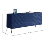 Collette Lacquer Finish And Stainless Steel Sideboard / Buffet in Navy