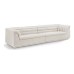 Cascade 118" Boucle Fabric Upholstered Modular Sofa in Cream