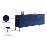 Collette Lacquer Finish And Stainless Steel Sideboard / Buffet in Navy