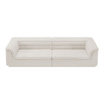 Cascade 118" Boucle Fabric Upholstered Modular Sofa in Cream