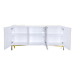 Collette Lacquer Finish And Stainless Steel Sideboard / Buffet in White