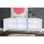 Collette Lacquer Finish And Stainless Steel Sideboard / Buffet in White