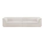 Cascade 118" Boucle Fabric Upholstered Modular Sofa in Cream