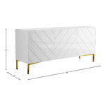 Collette Lacquer Finish And Stainless Steel Sideboard / Buffet in White