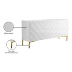 Collette Lacquer Finish And Stainless Steel Sideboard / Buffet in White