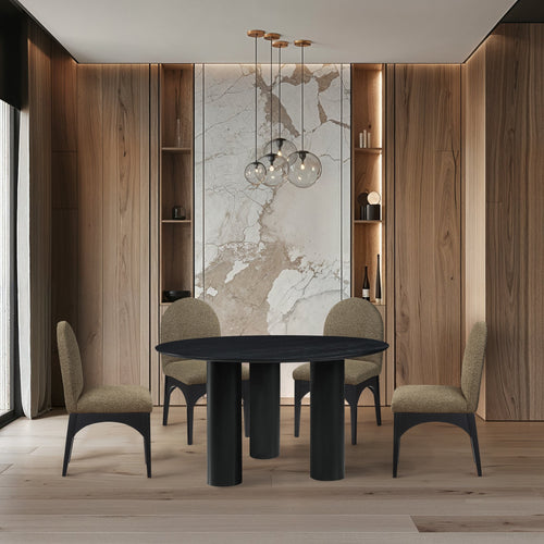 Colosseum 54" Solid Wood And Oak Veneer Dining Table in Black