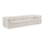 Cascade 118" Boucle Fabric Upholstered Modular Sofa in Cream
