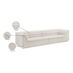 Cascade 118" Boucle Fabric Upholstered Modular Sofa in Cream