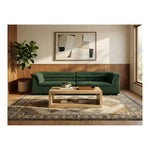Cascade 118" Boucle Fabric Upholstered Modular Sofa in Green