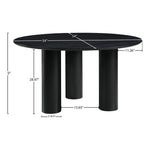 Colosseum 54" Solid Wood And Oak Veneer Dining Table in Black
