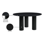 Colosseum 54" Solid Wood And Oak Veneer Dining Table in Black