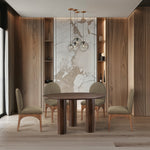 Colosseum 54" Solid Wood And Oak Veneer Dining Table in Brown