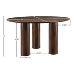 Colosseum 54" Solid Wood And Oak Veneer Dining Table in Brown