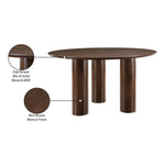 Colosseum 54" Solid Wood And Oak Veneer Dining Table in Brown