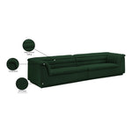 Cascade 118" Boucle Fabric Upholstered Modular Sofa in Green
