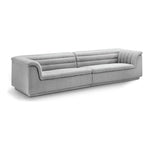 Cascade 118" Boucle Fabric Upholstered Modular Sofa in Grey